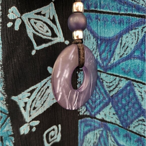 Karin Stevens Vintage Blue Batik Print Sleeveless Blouse Sz 18 Indie Boho Hippie - Picture 4 of 16